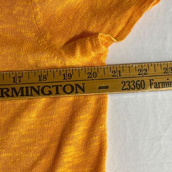 Eileen Fisher Linen Blend Cardigan Sweater Womens Large Open Short Sleeve Orange - Picture 6 of 7